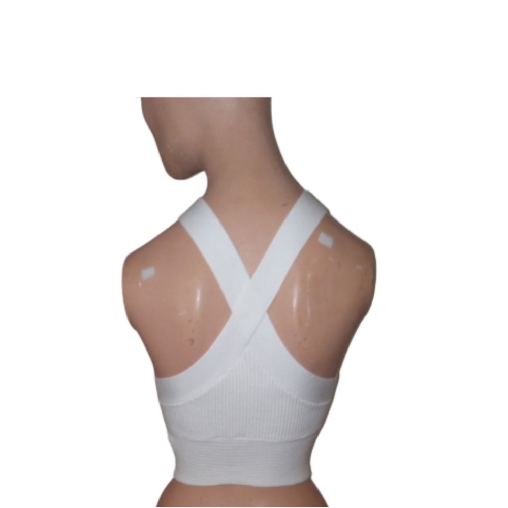 Abercrombie & Fitch Woman’s Knit Criss Cross Crop Top White Size Small - Picture 9 of 14